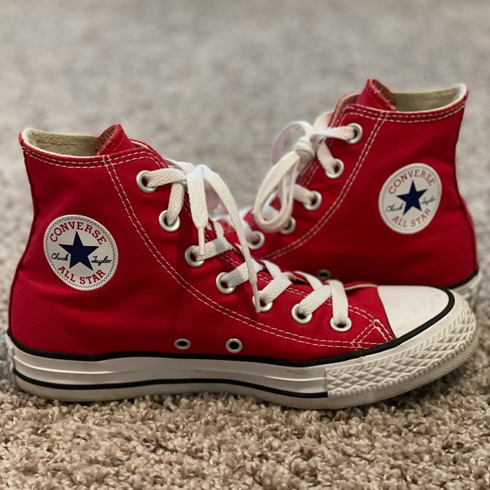 Red hightop converse